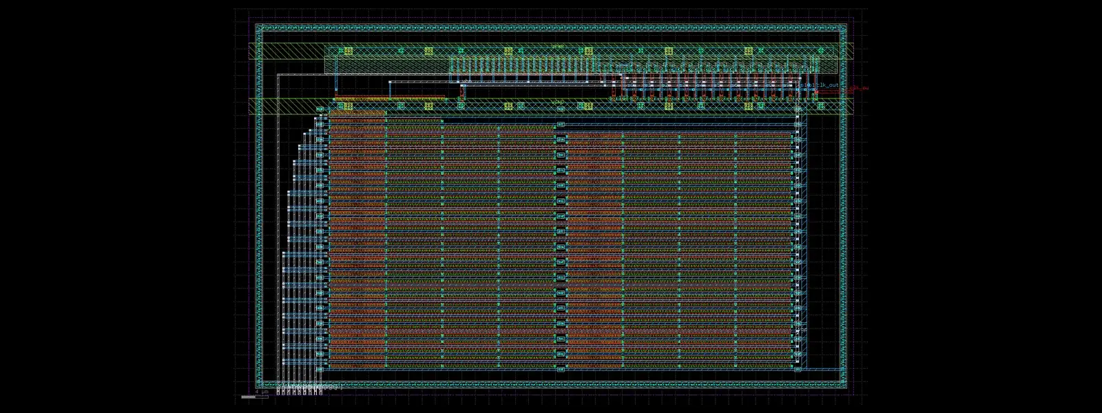 Custom layout of the analog ring oscillator block