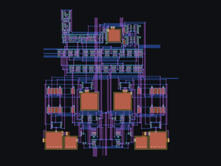 Hand-drawn layout of the incremental delta-sigma ADC
